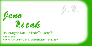 jeno mitak business card